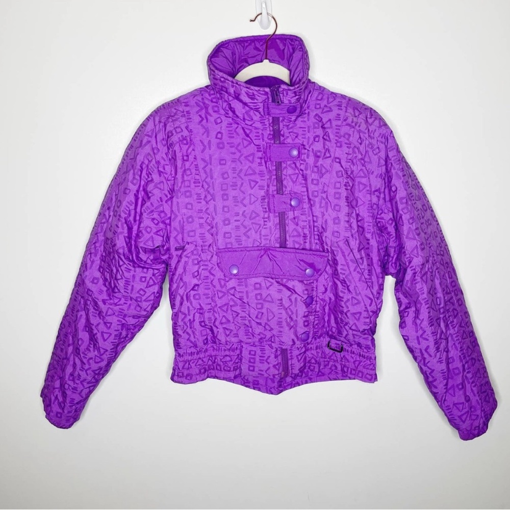 Vintage NILS Rene Purple Ski Snow Puffer Jacket Size 8